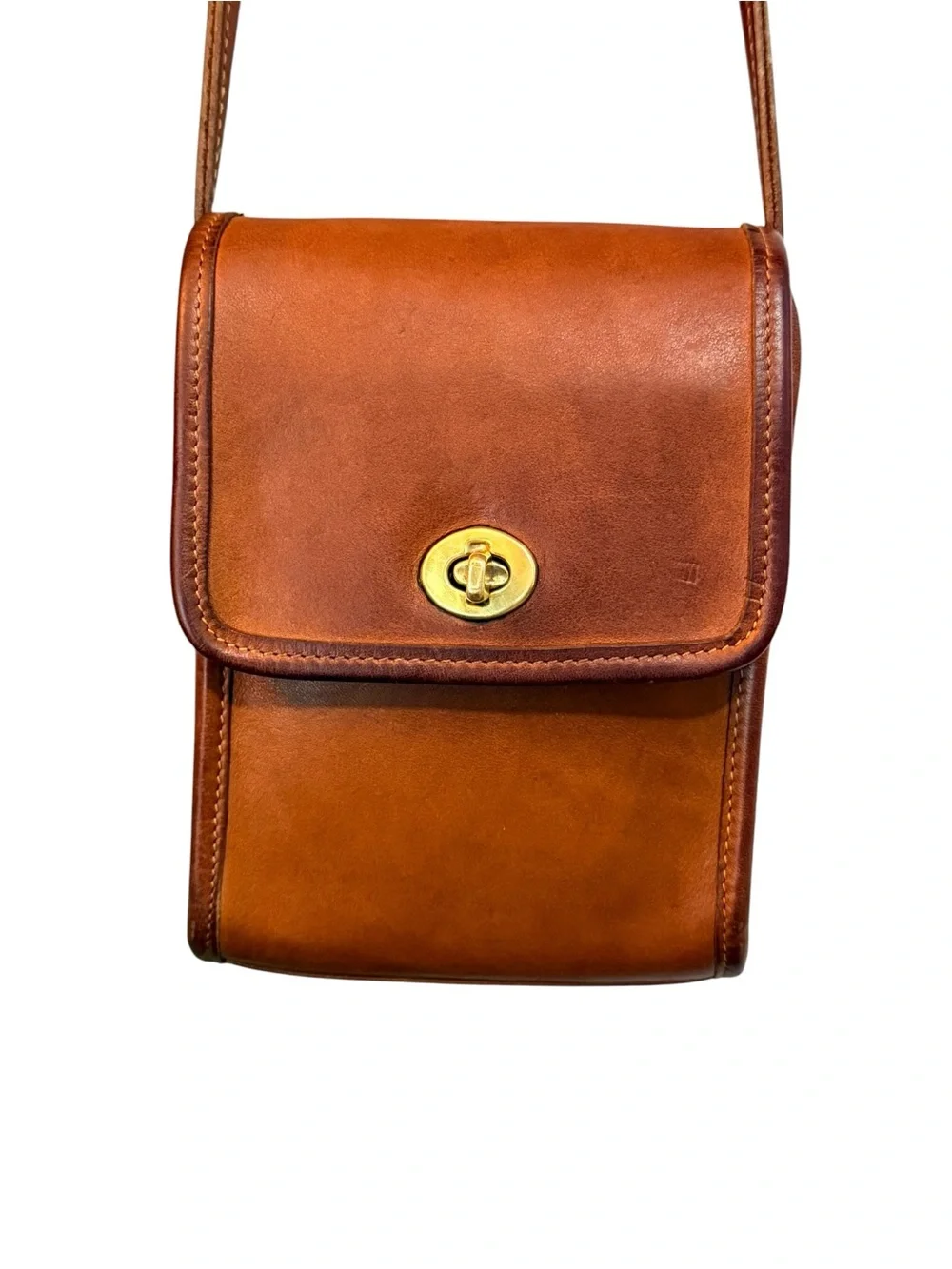 Vintage Coach Scooter Bag 9893 British Tan Leather Crossbody USA